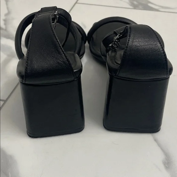 Free People Black Heeled Sandals with Chain Detail. Sz 38 - Picture 4 of 11